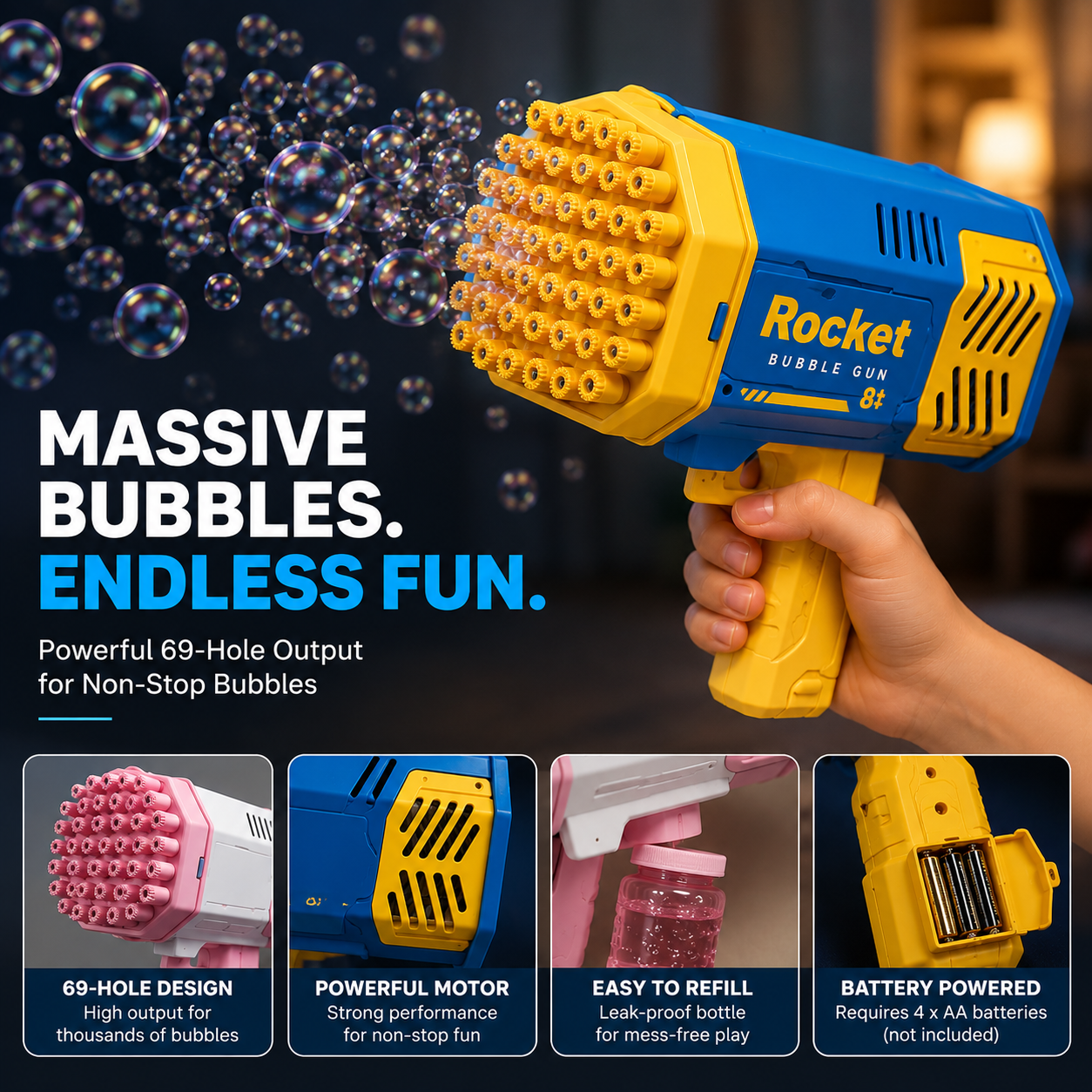 Rocket Bubble Blaster Toy